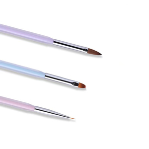 Pincel de Uñas de Cristal de Tres Colores, Pincel Ovalado de Nailon Rizado para Pintar con Gel y Crear Degradados, para Manicura - Product Image 3