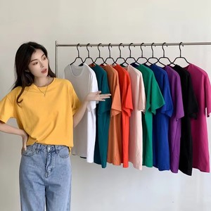 T-shirts d'été pour femmes les plus vendus, 100 % coton respirant, manches courtes, style décontracté tendance, support pour impression sérigraphique, doux - Product Image 1