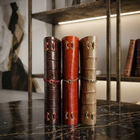 Couverture de carnet en cuir de vachette faite à la main avec gaufrage crocodile ou autruche, pochette pour carnet rechargeable, taille universelle pour A5 A6
