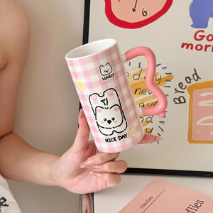 Mug en céramique mignon avec poignée, motif dessin animé, pois, lapin, chat rayé, pour café, petit-déjeuner, cadeau - Product Image 2