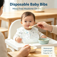 Bavoir jetable pour bébé à motif de dessin animé, absorbant à 2 couches pour la forte baveuse