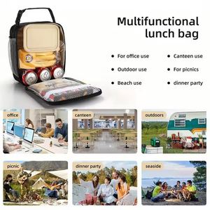 Portable Large Capacity <b>Insulated</b> <b>Lunch</b> <b>Box</b>, Reusable <b>Lunch</b> Bag for Men Women, Waterproof Oxford Cloth <b>Insulated</b> Cooler Bag - Product Image 2
