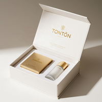 Boîte personnalisée avec couvercle et base, boîte cadeau blanc ivoire pour ensemble de soins de la peau et emballage de luxe, base en papier renforcé