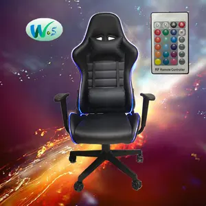 WSS 1002 Shinning RGB ไฟ LED พร้อมลำโพง,เก้าอี้เล่นเกมแสนสนุกมาใหม่เก้าอี้แข่งคอมพิวเตอร์สำหรับเล่นเกม Silla