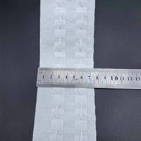 Ruban de rideau en polyester tissé robuste, deux rangées de poches à crochets, design traditionnel blanc, largeur 7,5 cm pour rideaux plissés