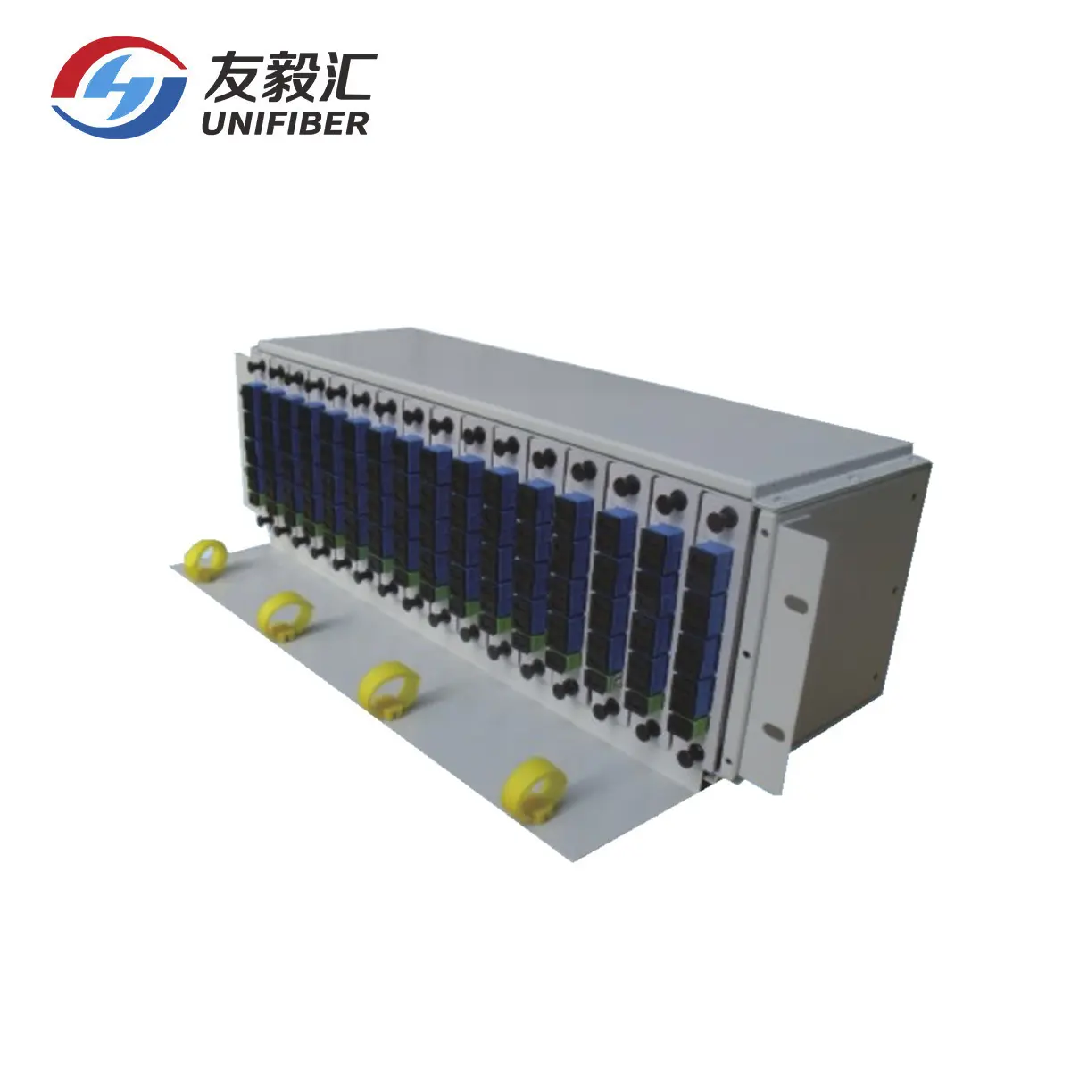 16 slot rak Mount Chassis serat optik PLC Splitter dengan 1x8 LGX kaset