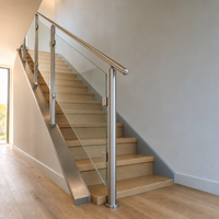 Ensemble de garde-corps en verre pour escalier moderne |   Rampe de balcon |   Poteau SS304/316 |   Commande en gros OEM |    Directement de l'usine