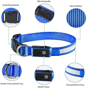 USB Rechargeable LED <b>Dog</b> Collar IP67 Waterproof Nylon Night Safety Flashing <b>Light</b> <b>Light</b> up Pet Necklace Luminous <b>Dog</b> Collar - Product Image 5
