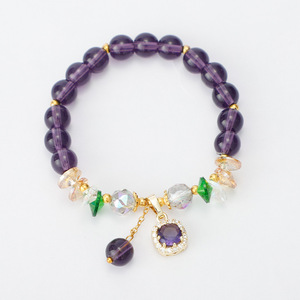 Manufacturer Amethyst Natural Stone Luck Bead <strong>Bracelet</strong> with Zircon Friendship Best Friends <strong>Sister</strong> Lucky Beads Beaded <strong>Bracelet</strong> - Product Image 4