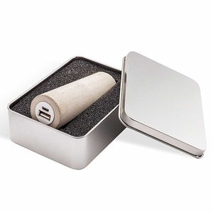 Batterie externe cylindrique industrielle en béton et ciment 2600 mAh <span class=keywords><strong>avec</strong></span> logo - Product Image 2