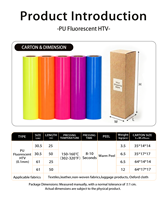 Groothandel Neon Fluorescerende PU HTV Warmtetransfer Zacht Materiaal voor Plotter Snijden Sportuniform Logo Verwerking Renlitong
