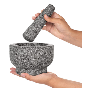 מרגמה גרניט ועלי סט-6 אינץ קוטר 2 כוס קיבולת. לא מלוטש גרניט אבן מכתש ועלי גדול גודל - Product Image 3