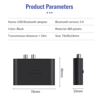 Blue Tooth 5.3 récepteur Audio 3.5mm AUX RCA USB u-disk stéréo musique adaptateur Audio sans fil pour PC TV voiture Kit haut-parleur amplificateur