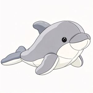 Manufacturer Direct Sale Soft Fluffy Grey Dolphin Plush Toy Marine Animal Comfort <b>Doll</b> for Kids Custom Plush Toy - Product Image 6