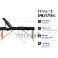 Table de Massage Portable avec Lit d'Extension de Cils et Fauteuil de Tatouage pour Spa Corporel; Réglable en Hauteur avec Repose-Tête