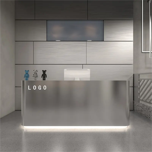 Quầy lễ tân, quầy tính tiền bán lẻ hiện đại, đơn giản bằng thép không gỉ cho cửa hàng quần áo, tiệm làm đẹp, tiệm cắt tóc, dành cho doanh nghiệp - Product Image 6