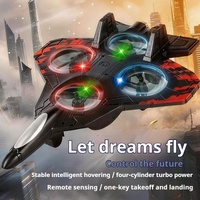 Avion de Chasse RC en Mousse EPP avec Chargement Type-C et Lumières, Modèle d'Avion Télécommandé 2.4G pour Acrobaties