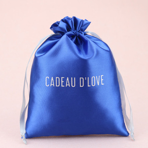 Bolsas de Seda Grandes de Lujo Azul Rey para Paquetes de Cabello con Cordón y Logotipo Personalizado Impreso, Bolsa con Cordón para Empaque de Juguetes Sexuales, Bolsa de Seda Antipolvo - Product Image 5