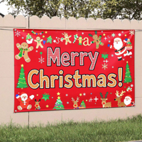 180*110CM Latar Belakang Selamat Natal Dekorasi Pesta Tahun Baru Spanduk Foto Santa untuk Rumah Keluarga