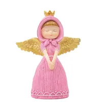 עם כנפי זהב ורוד תינוק מלאך פסל בית תפאורה אביזרי Polyresin מלאך למזכרת מתנה פריטים