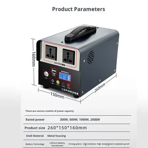 สถานีไฟฟ้าพกพาสำหรับใช้งานกลางแจ้ง 1000W 220V เครื่องกำเนิดไฟฟ้าสำหรับตั้งแคมป์  สำรองพลังงานฉุกเฉินในรถยนต์  220V คลื่นไซน์บริสุทธิ์ - Product Image 3