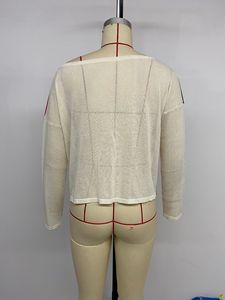 Vente en gros d'usine de pulls tricotés décontractés à motif étoile pour femmes de style européen et américain pour la saison du printemps avec logo avant - Product Image 6