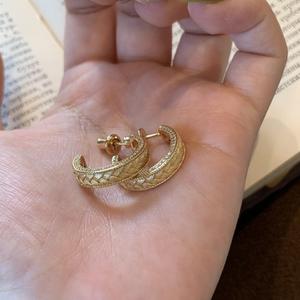 Francés Retro Italiano Edad Media Rapped Orejas DE TRIGO Rependientes Pendientes de gota chapados en oro Diseño textil alto Exquisito Versátil - Product Image 2