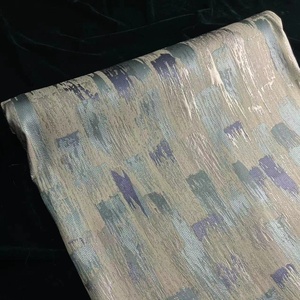 Tenda Jacquard Extra lunga grigio-arancio <span class=keywords><strong>Beige</strong></span> con motivo floreale damascato con motivo floreale Grommet Top black-out isolato personalizzabile - Product Image 2