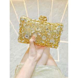 派对舞会玫瑰花形水晶手提包 闪亮亮片钱包 水晶手拿包 - Product Image 5