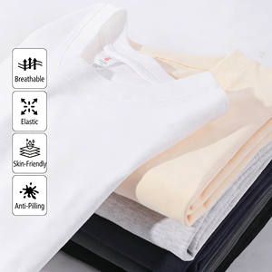 T-shirt Estiva in Puro Cotone a Filo Singolo 260g, Maglietta Casual Larga da <span class=keywords><strong>Uomo</strong></span> o <span class=keywords><strong>Intimo</strong></span>, Motivo Personalizzabile - Product Image 3