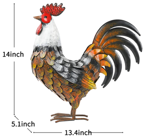 Estatua y escultura de <span class=keywords><strong>gallo</strong></span> para jardín, ornamento de Metal para Patio, Patio y Patio - Product Image 4