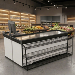 Mostrador de Caja para Supermercado One Tech de 1.5m, con Estructura de Hierro con Recubrimiento en Polvo y Superficie de Acero Inoxidable, para Tiendas Minoristas en Vietnam - Product Image 1
