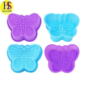 Food Grade Coloful Baking Muffin Cupcake 3D Small Butterfly Silicone Funny Cake Mold