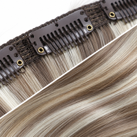 Extensions de cheveux à clipser, mèches de cheveux humains Remy, 100 % naturelles, double épaisseur, avec clips pour femmes, pour ajouter du volume instantané.
