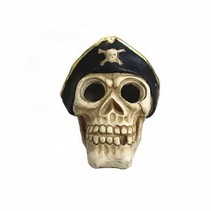 เรซิ่นPirate Skullหัวจำลองโครงกระดูกการแพทย์Skull Artสำเนาสำหรับตกแต่งฮาโลวีน