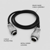 Câble connecteur aviation mâle étanche à 2 broches avec anneau moleté à vis métallique 18AWG pour signal de capteur
