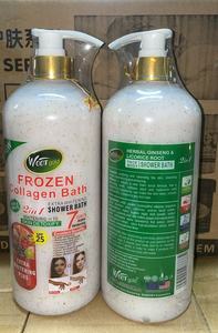 Produits cosmétiques de beauté 1000ml Vegan Collagène Body Wash & Scrub Gel douche Curcuma <span class=keywords><strong>Lait</strong></span> & Vitamine C Lotion <span class=keywords><strong>éclaircissant</strong></span>e - Product Image 6