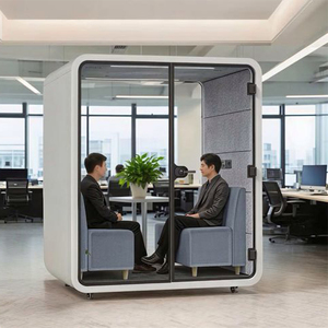 Akustik İç Mekan Çok Kişilik Ofis Toplantı Bölmesi Ses Geçirmez Modüler Özel Çalışma Kabini Gürültü Azaltma Çözümü - Product Image 2