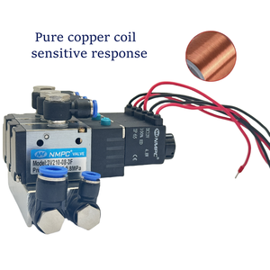 Điện khí nén <span class=keywords><strong>Twin</strong></span> <span class=keywords><strong>solenoid</strong></span> valve 3v210-08-3f DC 24V PT1/4 5 cách 2 vị trí đa dạng cơ sở Muffler nhanh chóng Phụ kiện thiết lập - Product Image 2