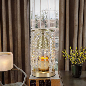 Lámpara Calentadora de Velas Eléctrica de Metal con Decoración de Diamantes, Temporizador, Regulable, Aromaterapia de Alta Fragancia, Ecológica, Hecha a Mano, Ajustable - Product Image 3