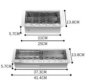 Panier d'égouttage rétractable double en PP, ABS, silicone et aluminium pour évier de cuisine, pour légumes, bols, baguettes et vaisselle - Product Image 6