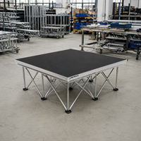 Plateforme de scène pliable en aluminium noire antidérapante pour événements, conférences, expositions, spectacles