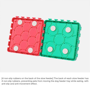 แผ่นรองอาหารสุนัขพลาสติกลายผลไม้แบบหลายช่องสำหรับสุนัขใช้ภายในบ้าน - Product Image 3