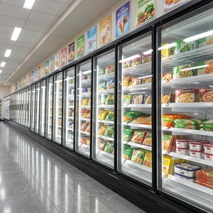 Vitrine Réfrigérée Verticale à Inverter 3 Portes 1000L pour Bœuf, Réfrigérateur Vertical avec Porte Vitrée, Équipement de Présentation de Glaces - Product Image 1