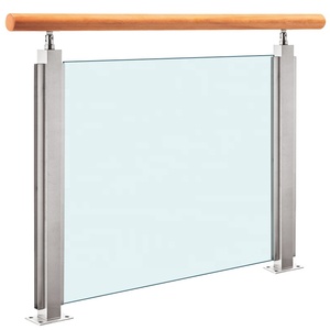 Rails d'escalier de luxe en acier inoxydable, <span class=keywords><strong>Balustrade</strong></span> d'intérieur, balcon en <span class=keywords><strong>verre</strong></span>, <span class=keywords><strong>Balustrade</strong></span> en <span class=keywords><strong>bois</strong></span>, modèles modernes, 8 pièces - Product Image 1