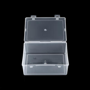 702 Plastic Storage <b>Box</b> Rectangular Transparent PP 1L Covered Desktop Organizer Jewelry Packaging Spare Parts Container - Product Image 2