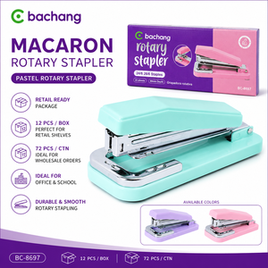 Agrafeuse rotative Macaron 360 °   Agrafeuse pivotante de bureau, capacité 20 feuilles, pour agrafes 24/6 et 26/6, couleur pastel, indispensable pour le bureau, l'école et la maison - Product Image 5