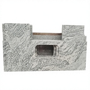 Light <b>Grey</b> Viscount White Granite Prefab Countertop Modern Design with Polished Big Slab Surface Finish - Product Image 1