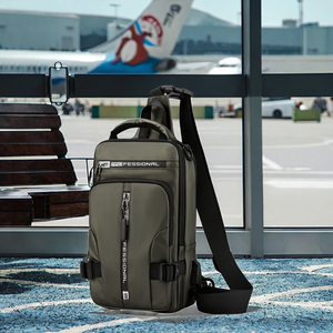 Bolsa de Pecho Resistente para Hombre, con Logotipo Personalizado, Diseño Moderno para Viajes al Aire Libre, Impermeable, de Nailon, con Cierre de Cremallera Anti-Robo y Puerto USB, para Todas las Temporadas - Product Image 3