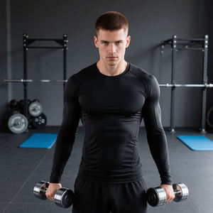 Ropa deportiva de alta calidad para hombre, camisetas de poliéster de tamaño completo, Camiseta deportiva ajustada de compresión para gimnasio, camisetas para hombre - Product Image 2